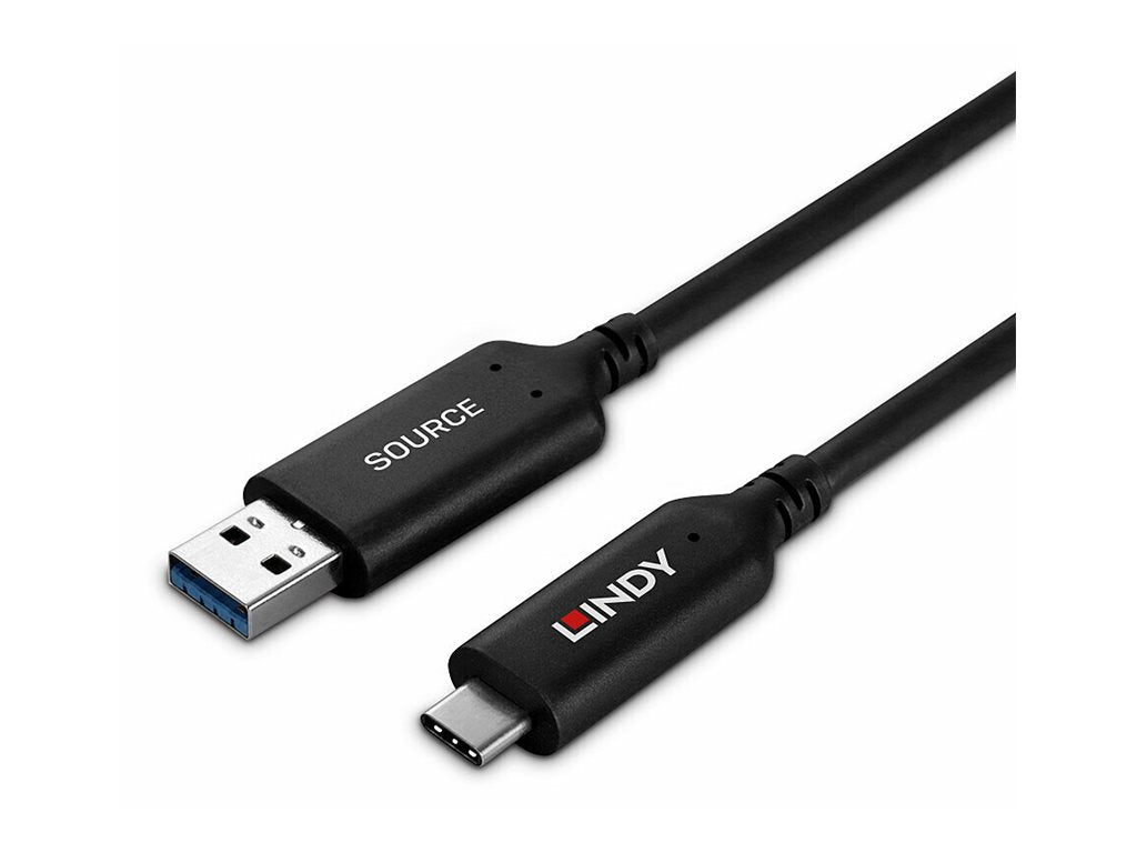 LINDY 50m USB 3.2 Gen 1 Type A to C Hybrid Cable