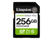 KINGSTON Canvas Select Plus Carte mémoire SDXC 256Go Gen3 150MB/s C10 UHS-I U3 V30