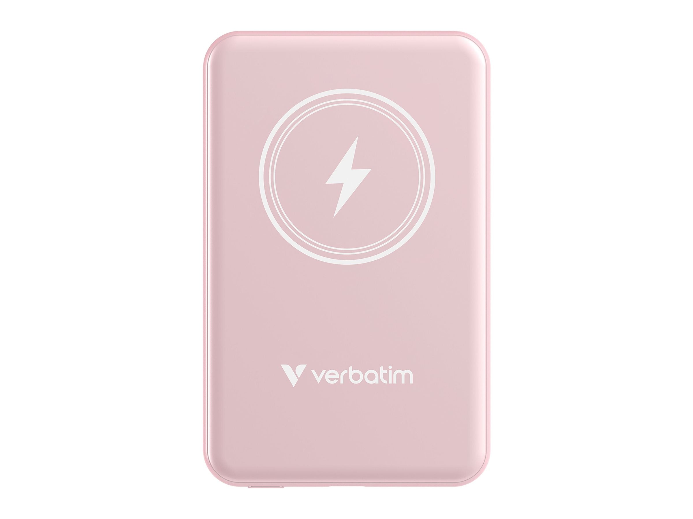 VERBATIM CHARGE N GO MAGNETIC WIRELESS POWER BANK 5000 PINK WCF (P)