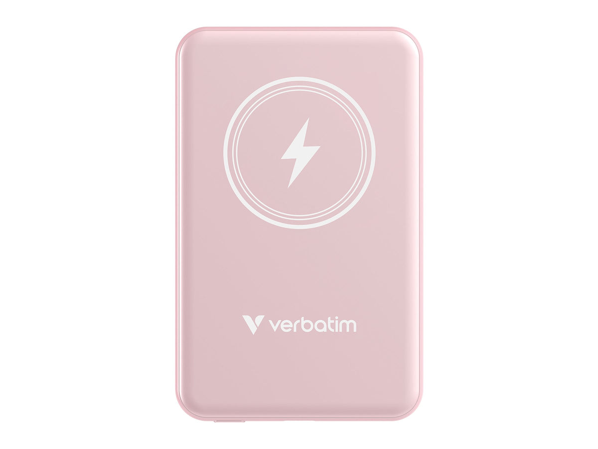 VERBATIM CHARGE N GO MAGNETIC WIRELESS POWER BANK 5000 PINK WCF (P)