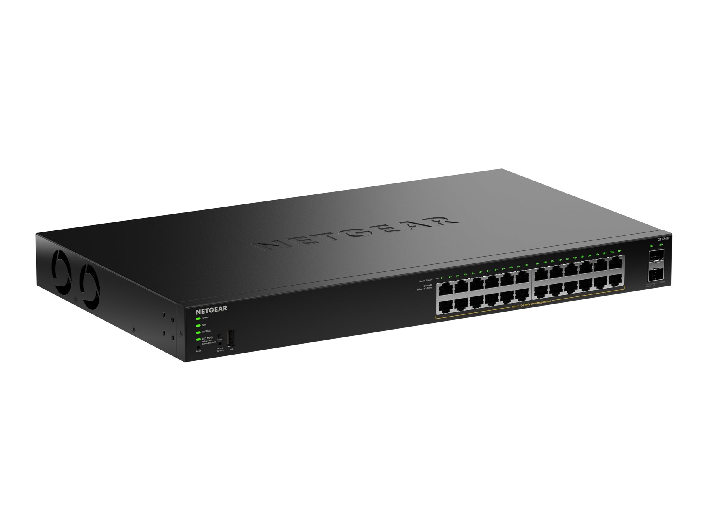 NETGEAR S350 Series 24-Port Gigabit Ethernet PoE+ Smart Managed Essentials Switch with 2 Dedicated SFP Ports