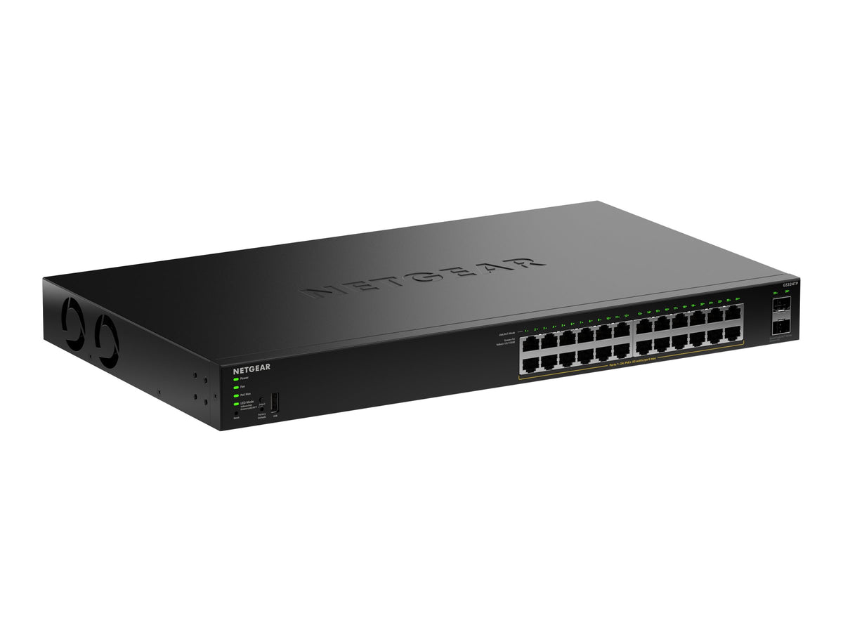 NETGEAR S350 Series 24-Port Gigabit Ethernet PoE+ Smart Managed Essentials Switch with 2 Dedicated SFP Ports