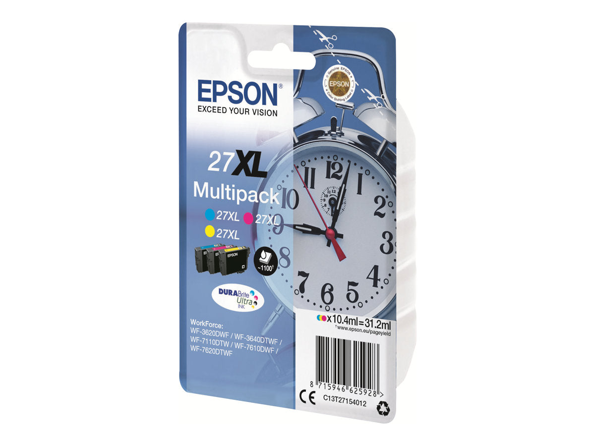 EPSON 1LB 27XL ink cartridge cyan magenta and yellow high capacity 3x10.4ml 3x1.100 pages combopack RF-AM blister - DURABrite w/s