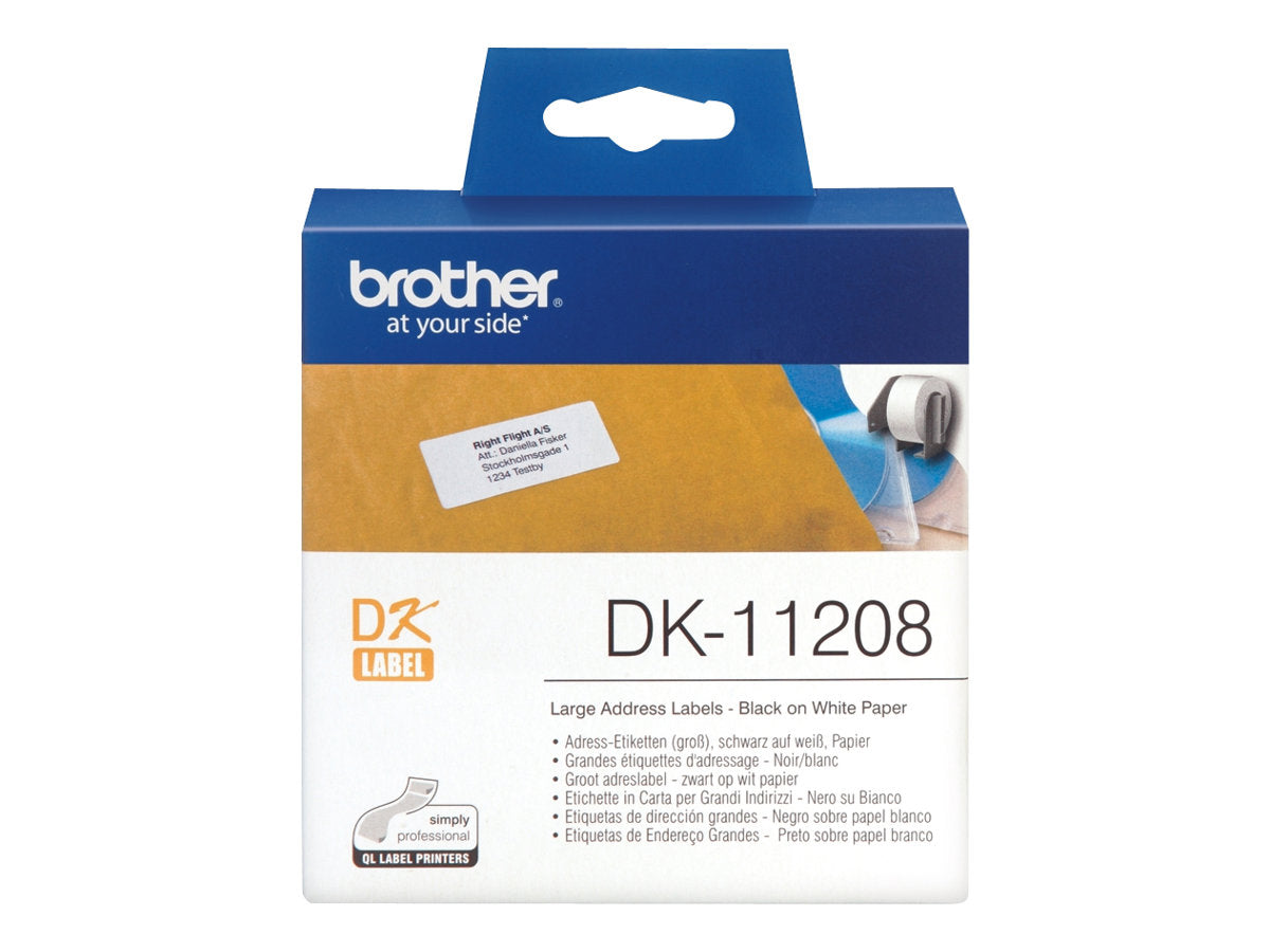 BROTHER P-TOUCH DK-11208 die-cut adress label big 38x90mm 400 labels