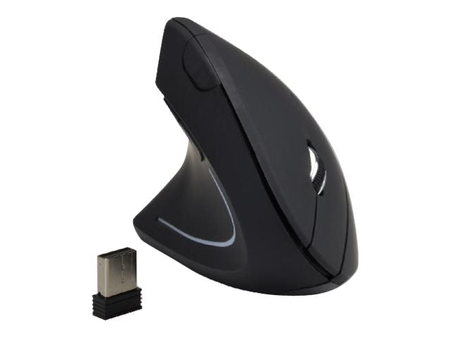 MCL Souris ergonomique sans fil pour gaucher 1600 DPI - Noire