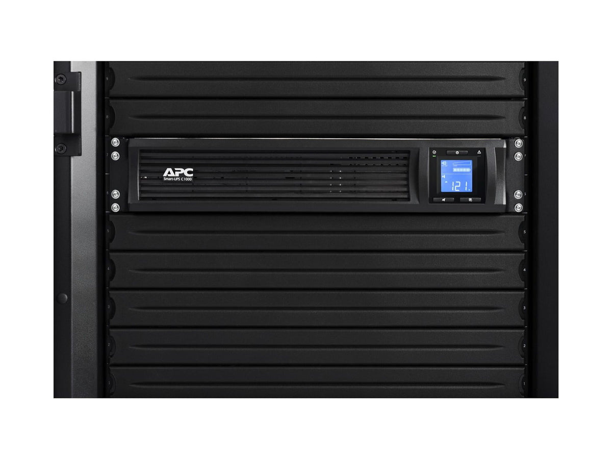 APC Smart-UPS C UPS rack-mountable AC 230V 600Watt 1000VA USB serial output connectors 4 2U Black with APC SmartConnect