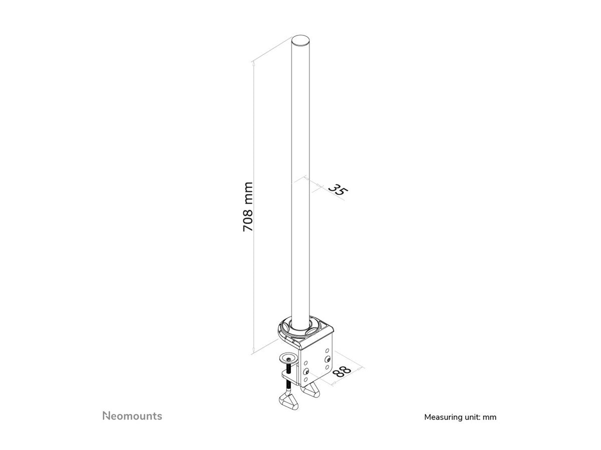 NEOMOUNTS FPMA-D935POLE Extension pour support décran à fixer - h 70 cm