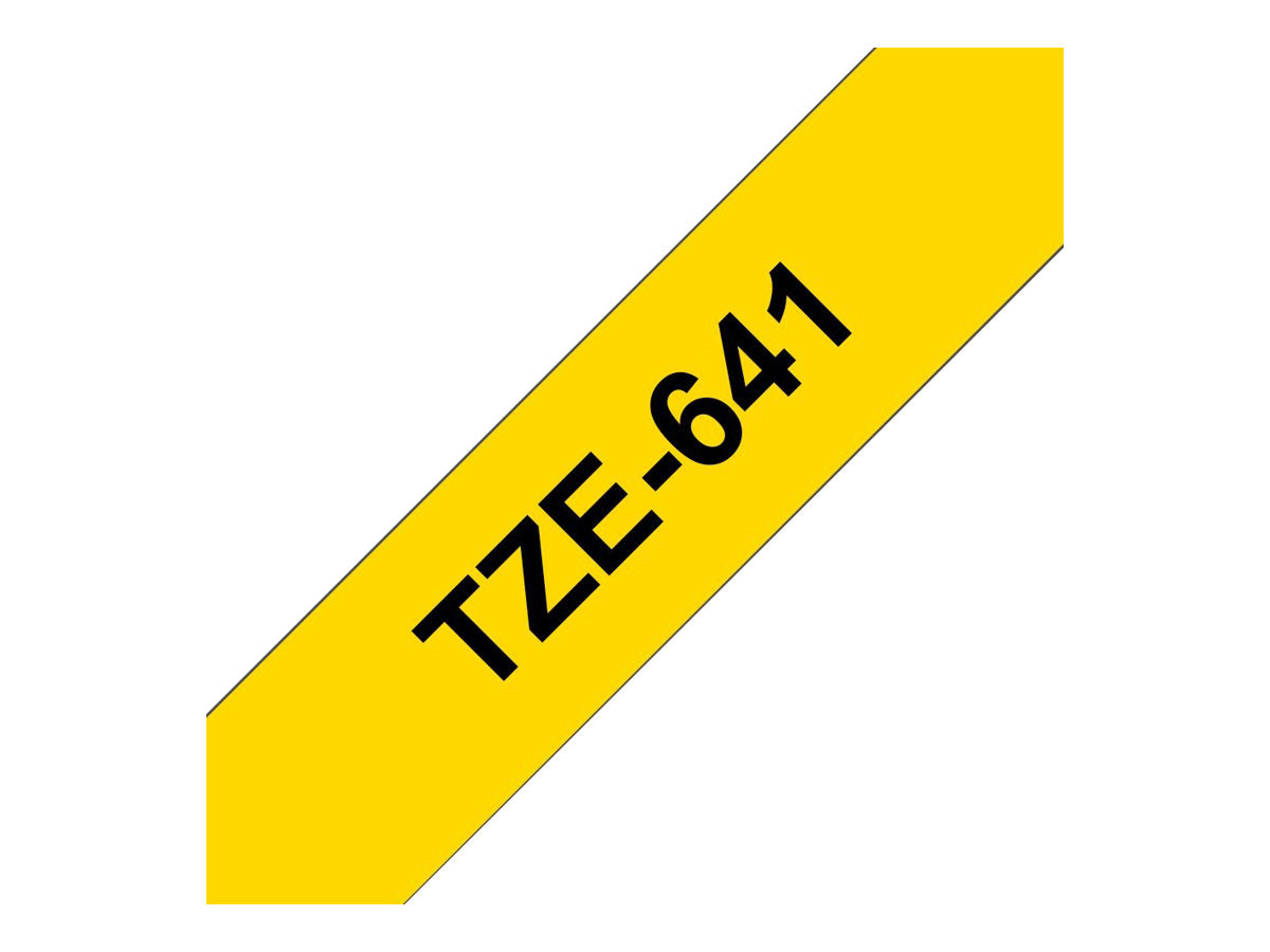 BROTHER P-TOUCH TZE-641 noir sur jaune  18mm