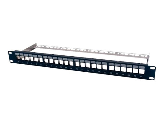 MCL Panneau de brassage blindé universel 24 voies - Noir sans embase