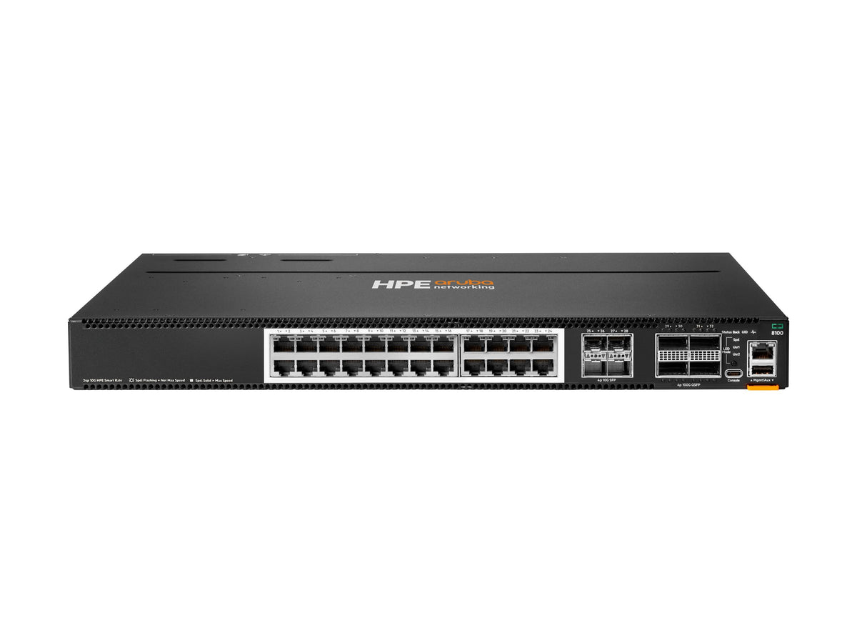 HPE Aruba Networking CX8100 24x10G Base-T 4x10G SFP+ 4x40/100G QSFP28 FB 3Fan 2ACPSU SW Bundle EU en