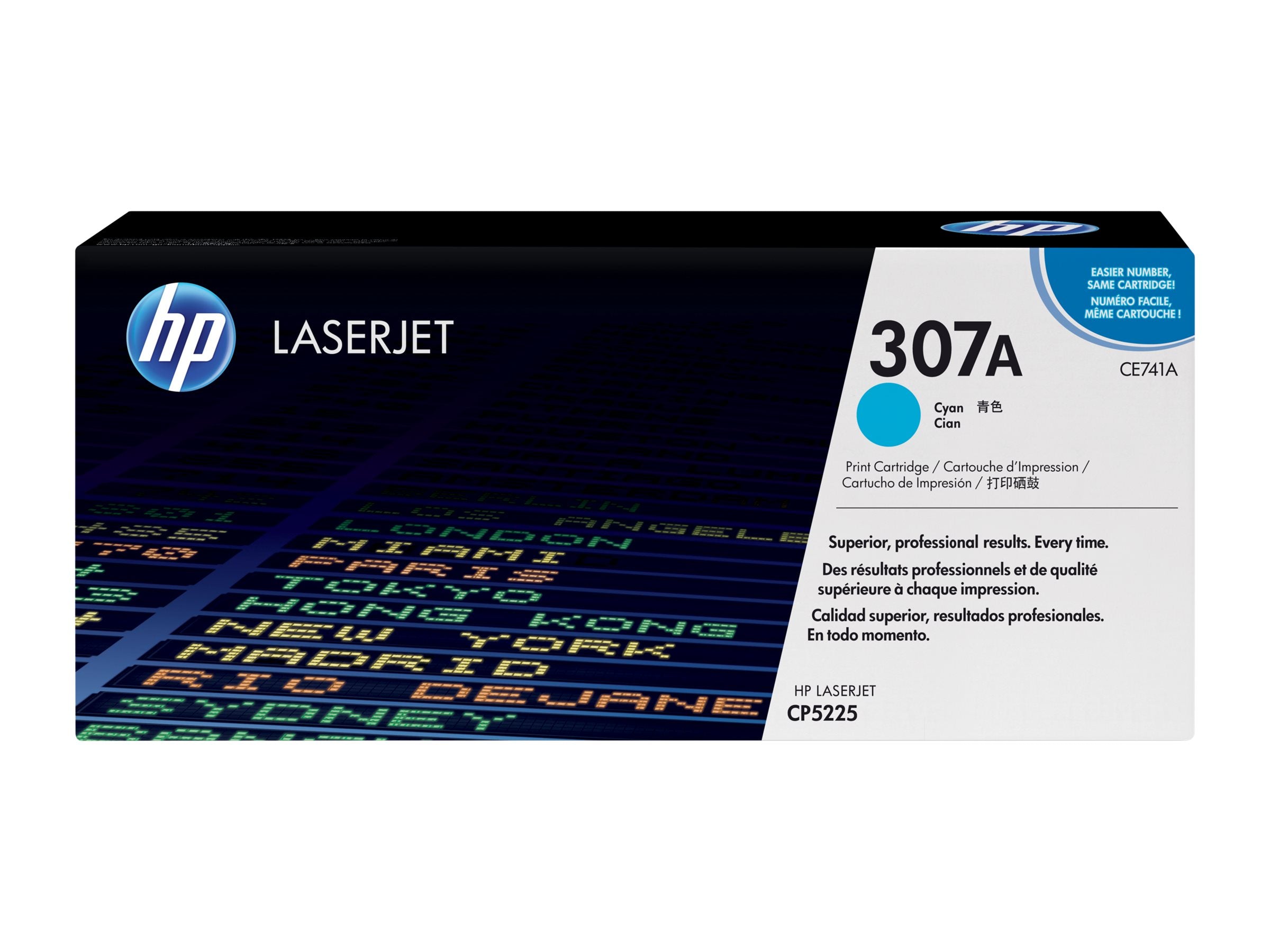 HP original Colour LaserJet CE741A Toner cartridge cyan standard capacity 7.300 pages 1-pack