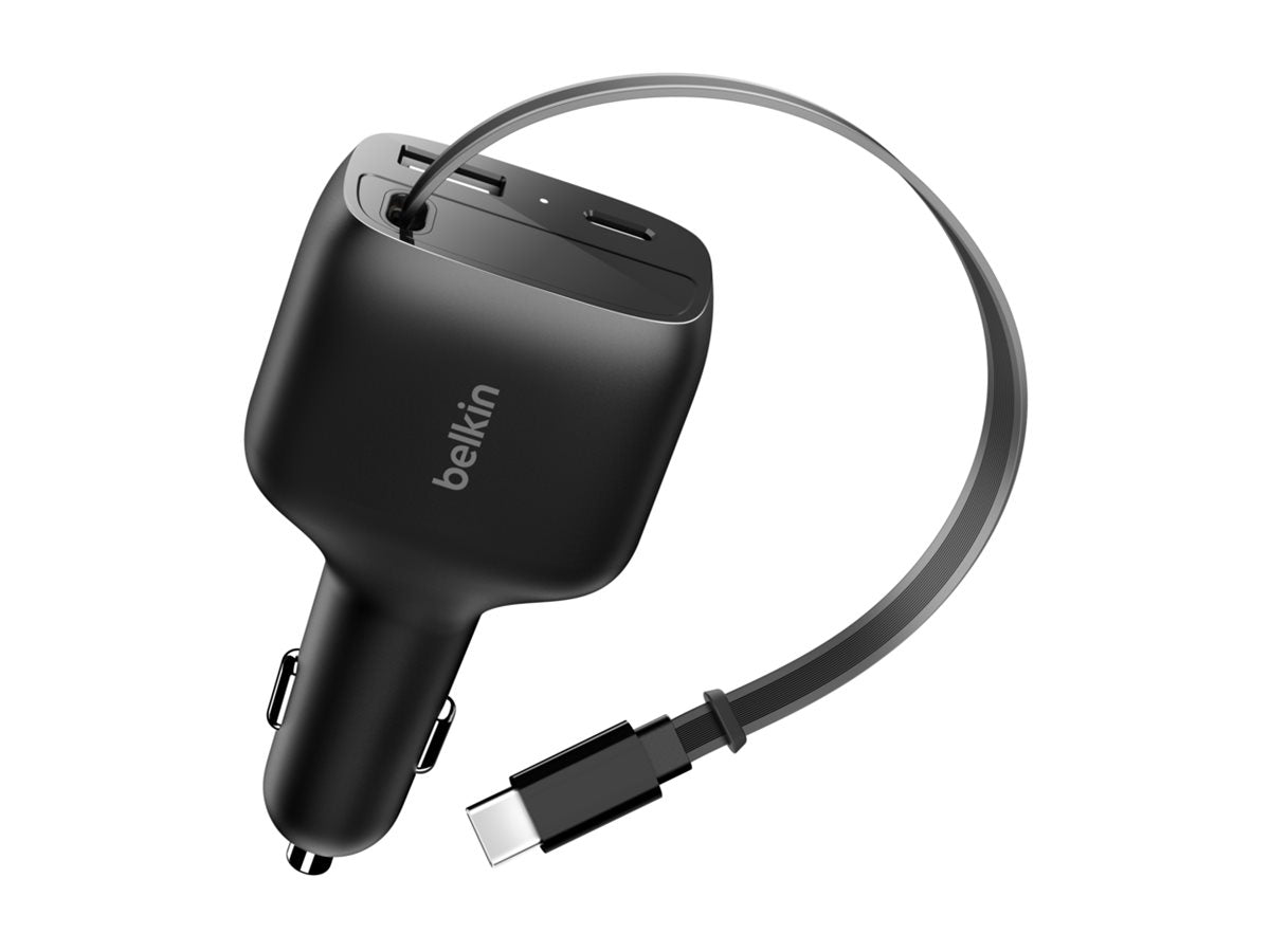 BELKIN BOOST CHARGE 75W Car Charger with Retractable USB-C Cable