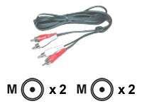 MCL vCâble audio stéréo 2 x RCA mâle / mâle - 5m      (P)