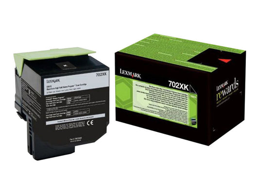 LEXMARK 702XK cartouche de toner noir capacité standard 8.000 pages pack de 1 retour program