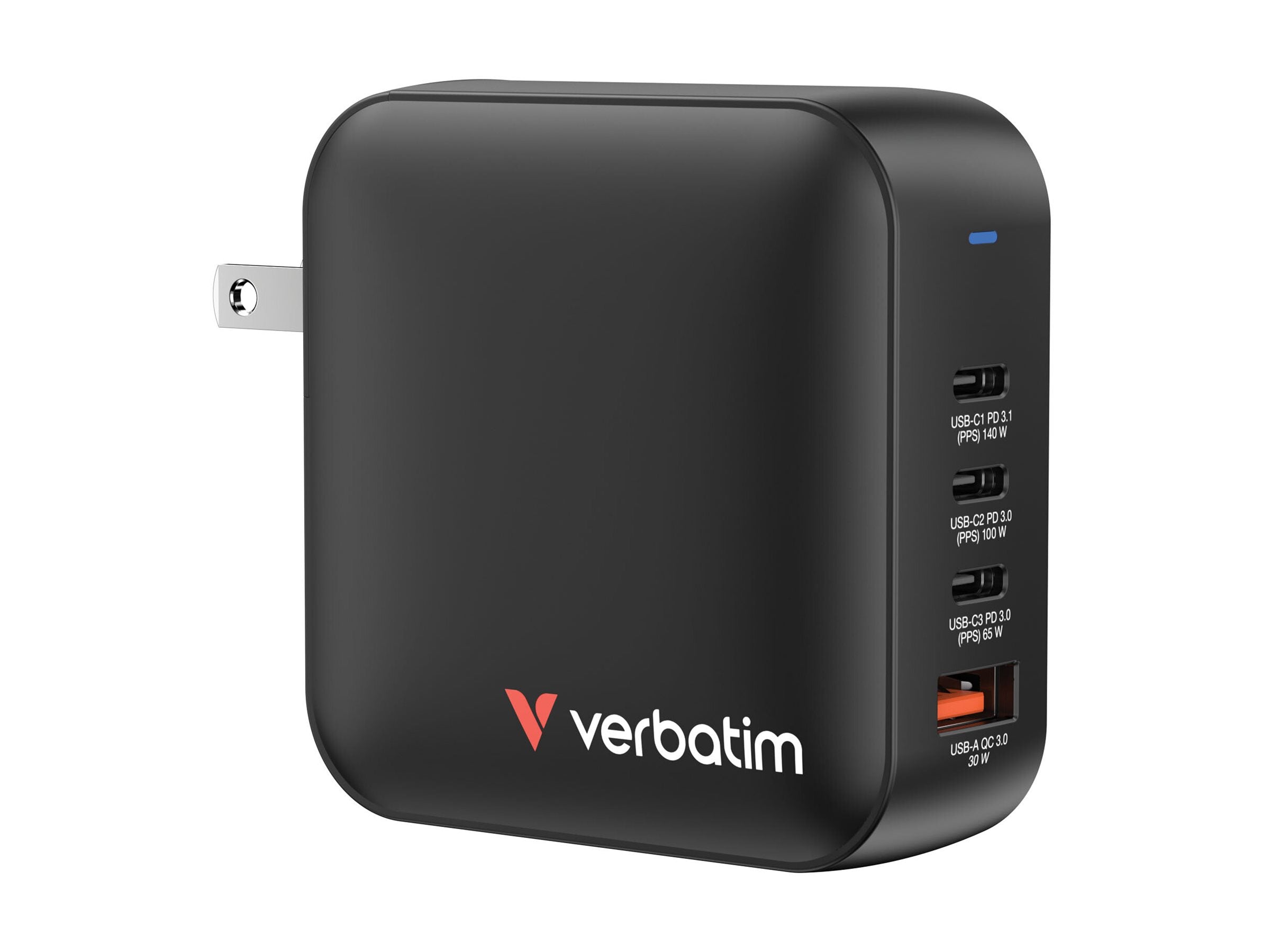 VERBATIM MINI GAN CHARGER 165W 4 PORT US/EU/UK ADP WCF (P)