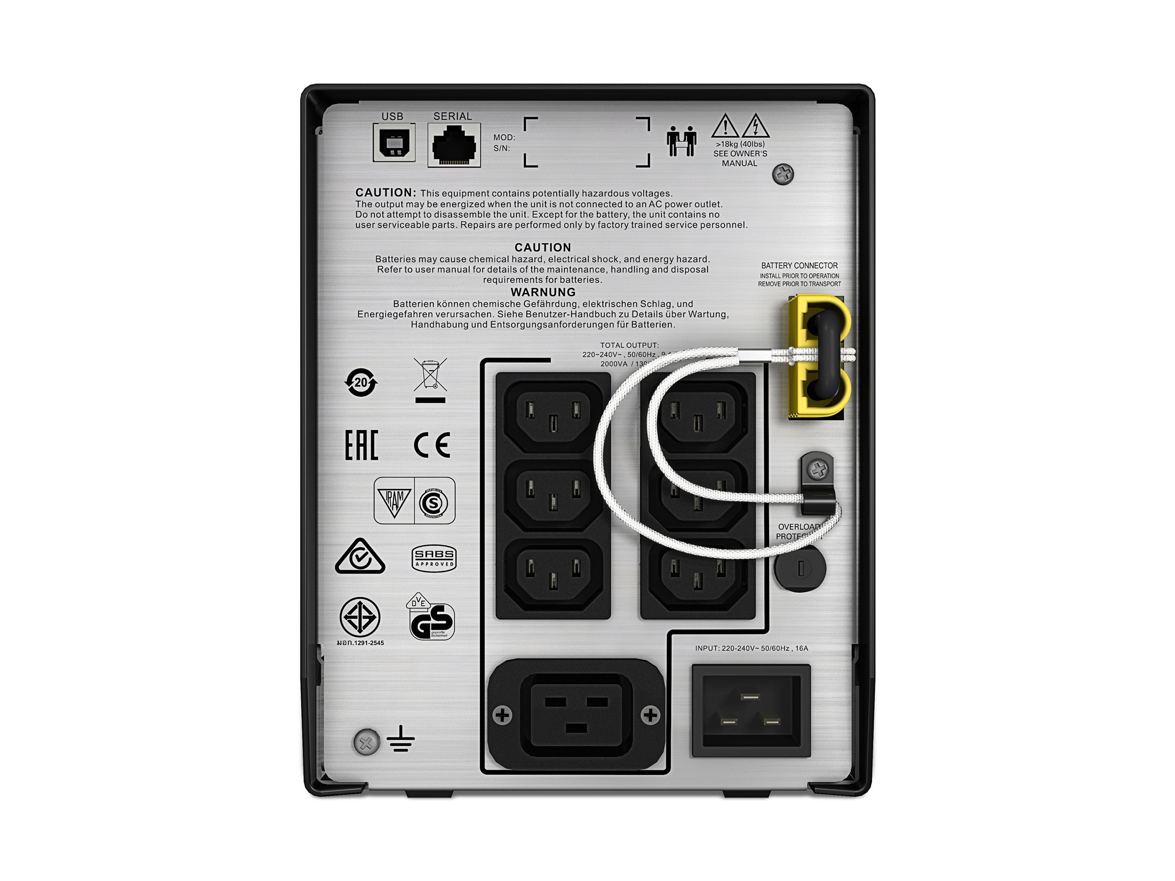 APC Smart-UPS C 2000VA LCD UPS AC 230V 1300Watt 2000VA USB output connectors 7 Black