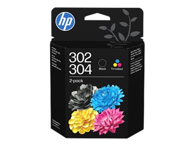 HP 302/304 Tri-color/Black Ink Cartridge 2-Pack