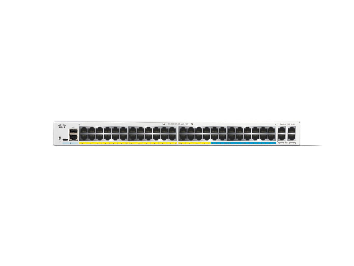 CISCO Catalyst 1300 48-Port Switch / 16-Port 2.5GE + 32-Port 1GE PoE+ with 740W power budget 4 x 10G SFP+ Uplinks