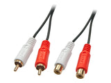 LINDY Audio Cable 2xPhono Stereo 2m 2xRCA Jack male/female gold plated