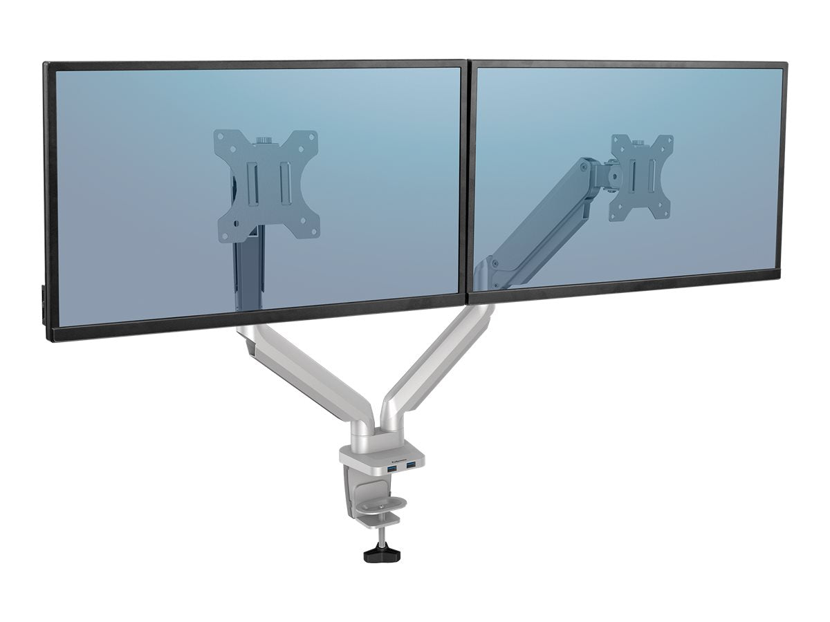 FELLOWES Bras Porte-Ecrans Double Gris Platinum Series
