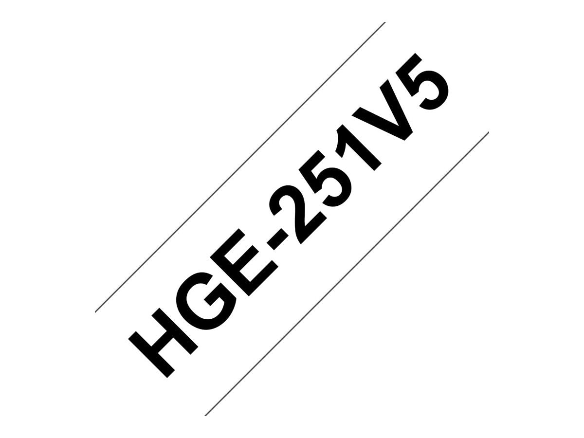 BROTHER 5x HG251 tape cassette 24mmx8m white black laminate for P-touch P500PC 9700PC 9800PCN RL700S PK OF 5