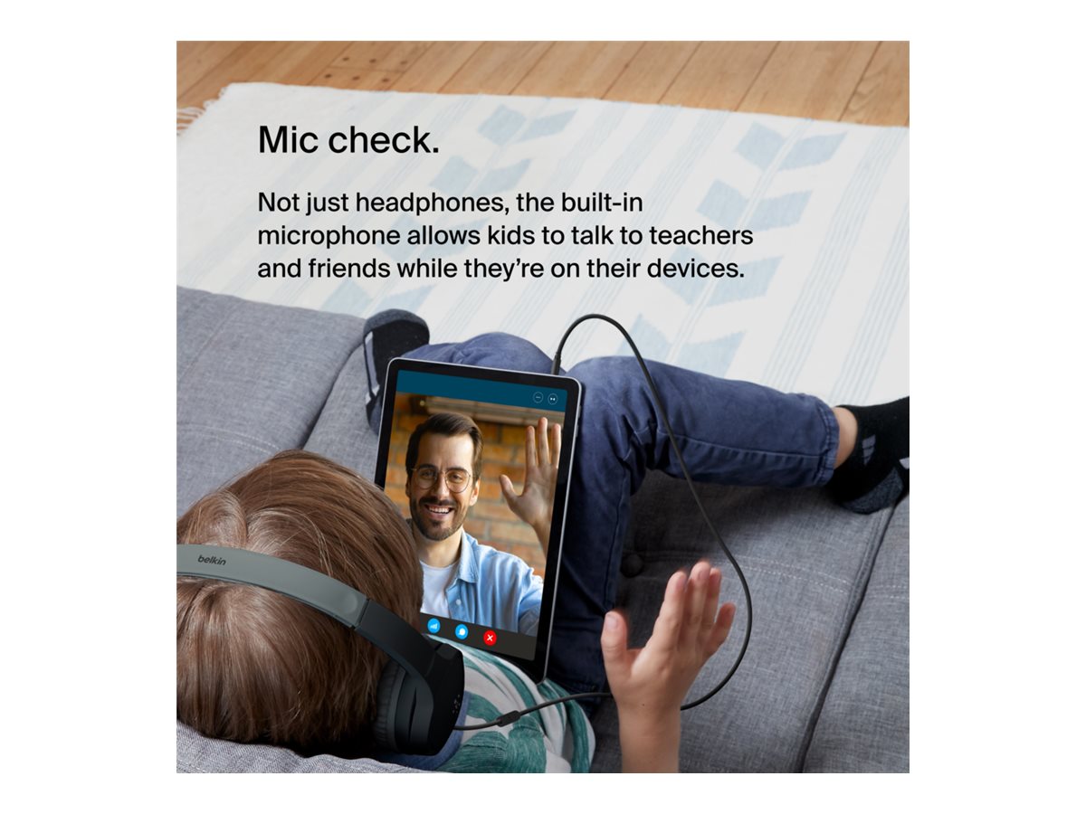 BELKIN SOUNDFORM Mini Wired On-Ear Headphones for Kids Black