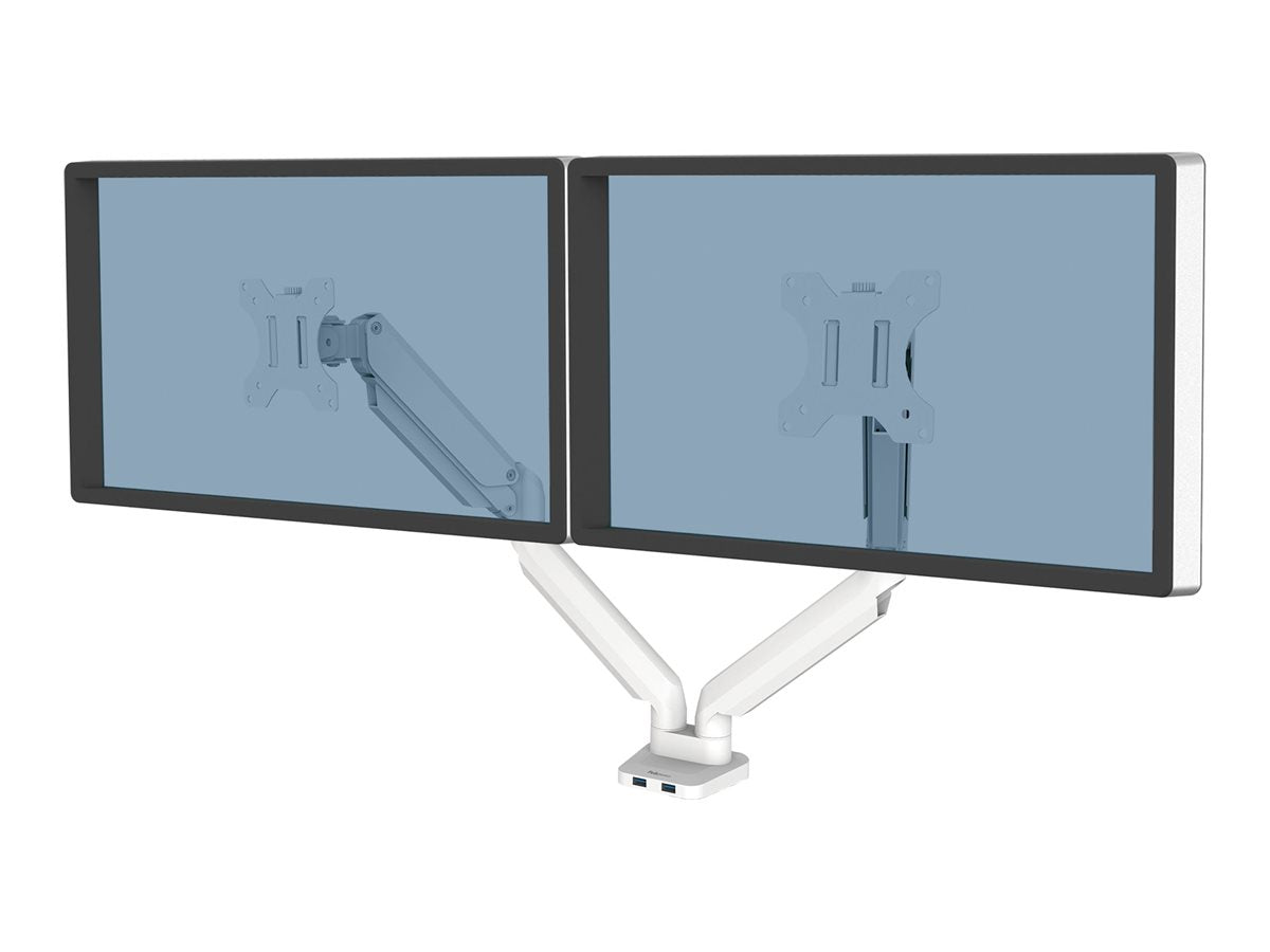 FELLOWES Bras Porte-Ecrans Double Blanc Platinum Series