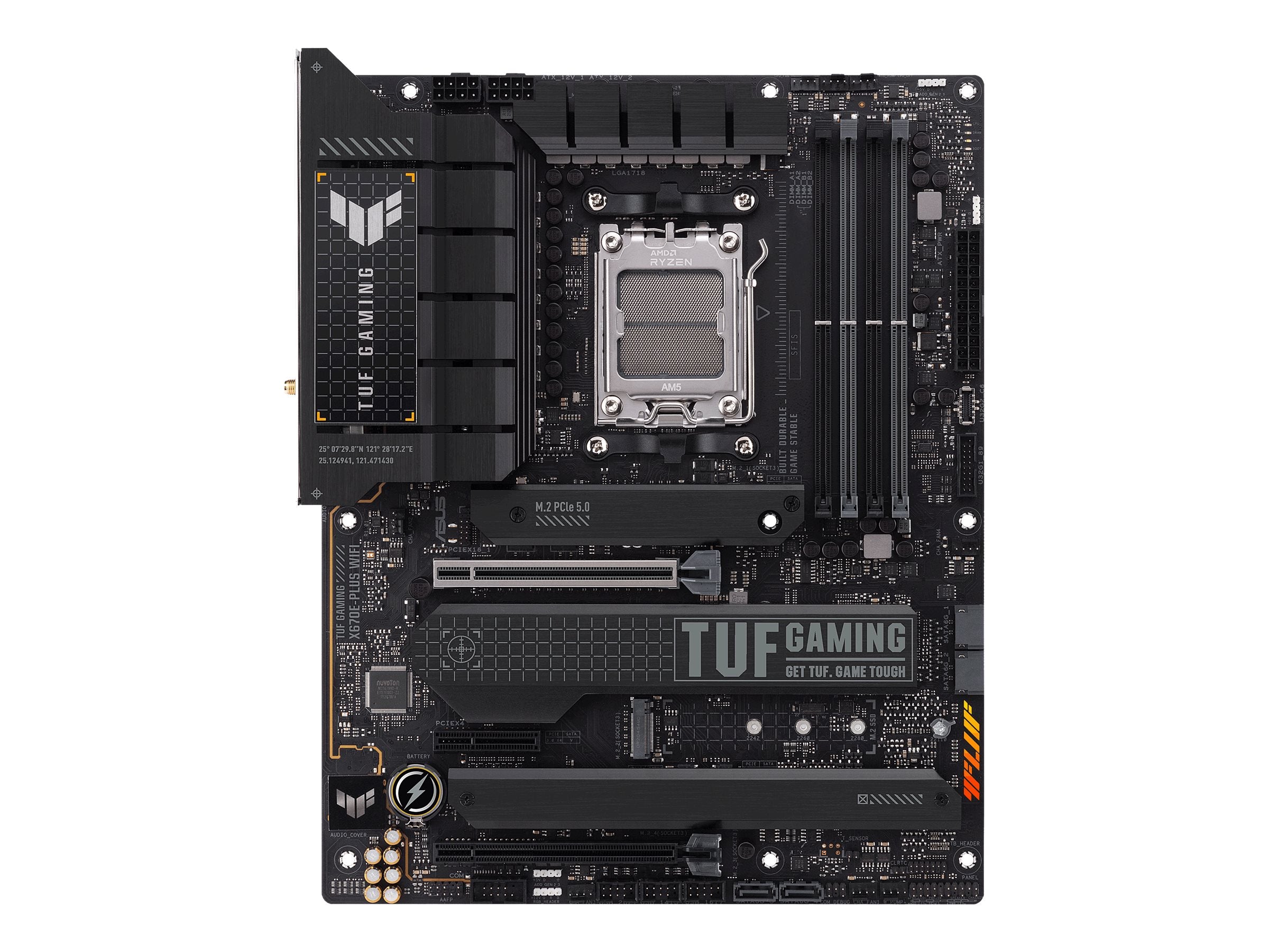 ASUS TUF GAMING X670E-PLUS WIFI AM5 Socket 4DDR5 PCIe 5.0 x16 HDMI 2.1 DP 1.4 4xSATA 6Gb/s ATX