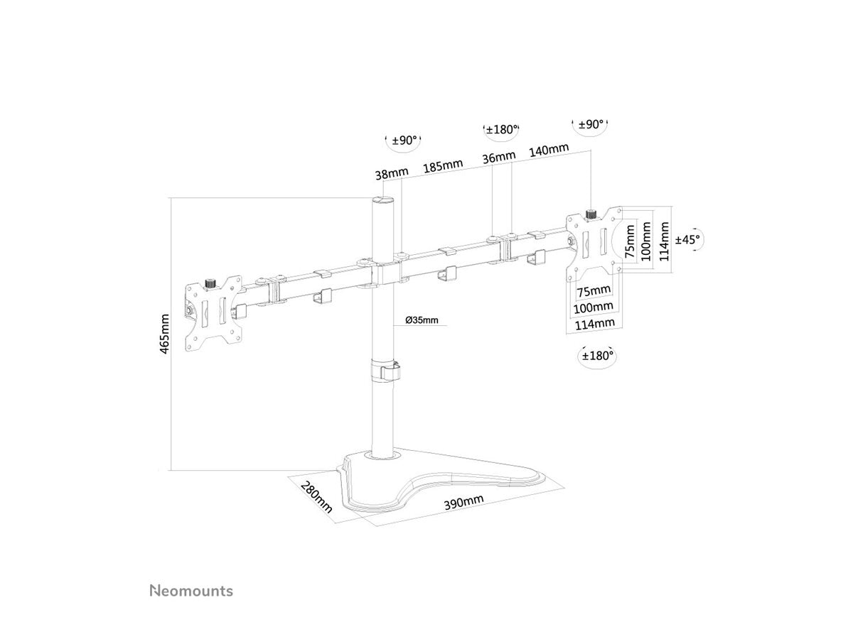 NEOMOUNTS FPMA-D550DDBLACK Support décran à poser 10-32p