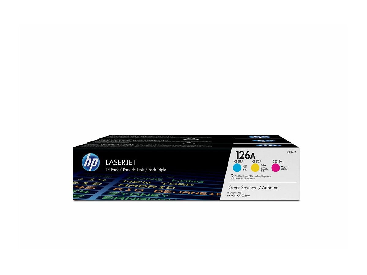 HP 126A original Toner cartridge CF341AD cyan magenta yellow 3x 1.000 pages 3-pack