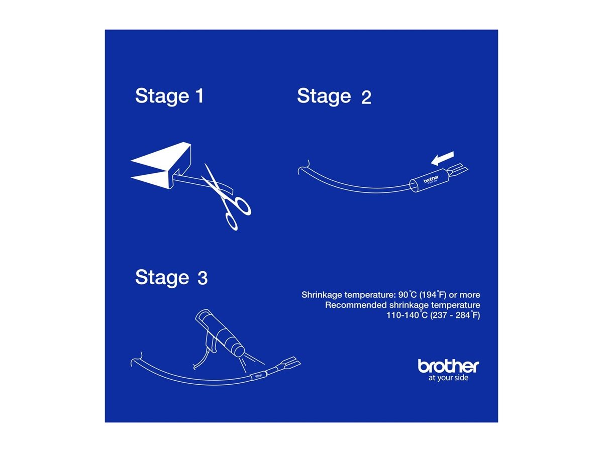 BROTHER Heat Shrink Tube Black on White 9.0mm