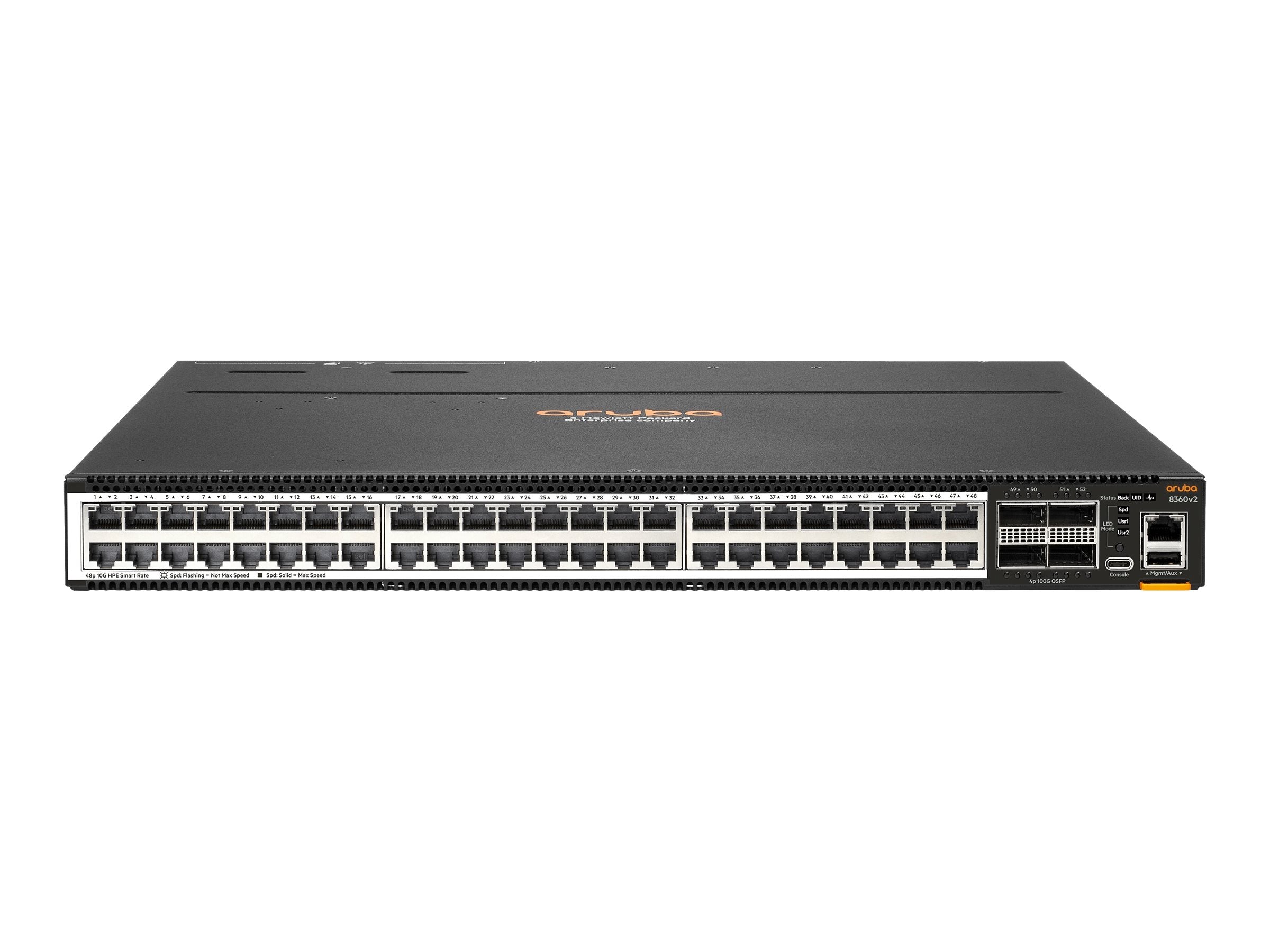 HPE Aruba 8360-48XT4C v2 48p 1G/10GBase-T 4p 100G QSFP+/28 Front-to-Back 3 Fans 2 AC Bundle EU en