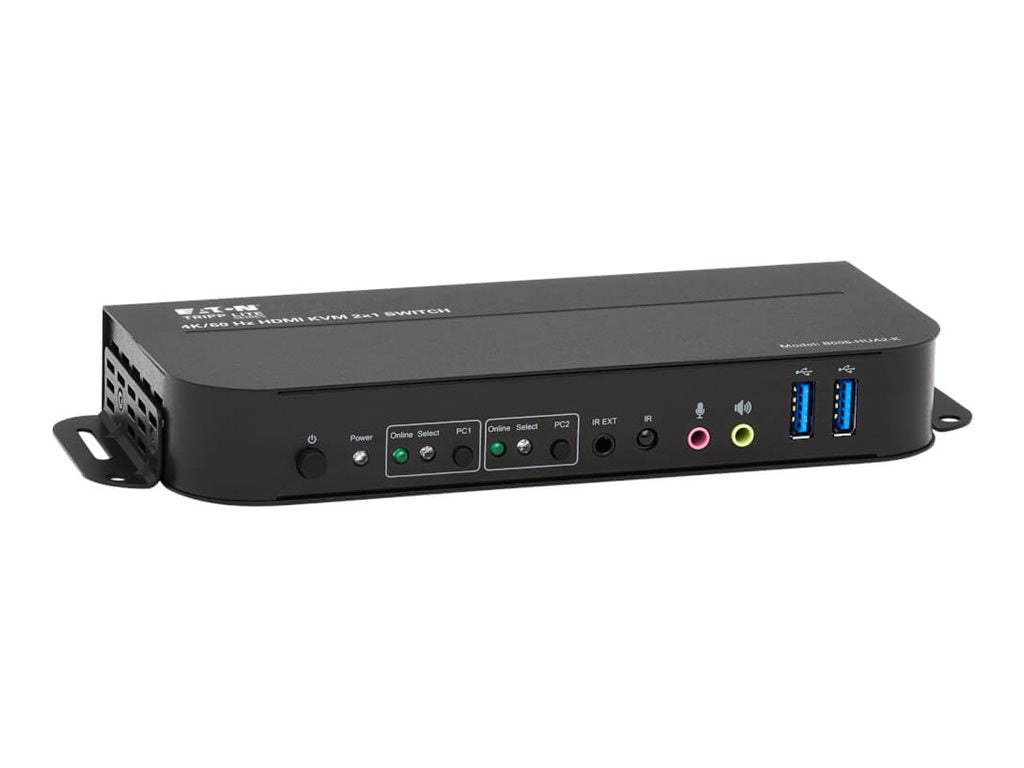 EATON TRIPPLITE HDMI KVM 2-Port 4K 60Hz 4 4 4 HDR HDCP 2.2 Support IR Remote and USB Cables KVM/audio/USB switch 2 x KVM