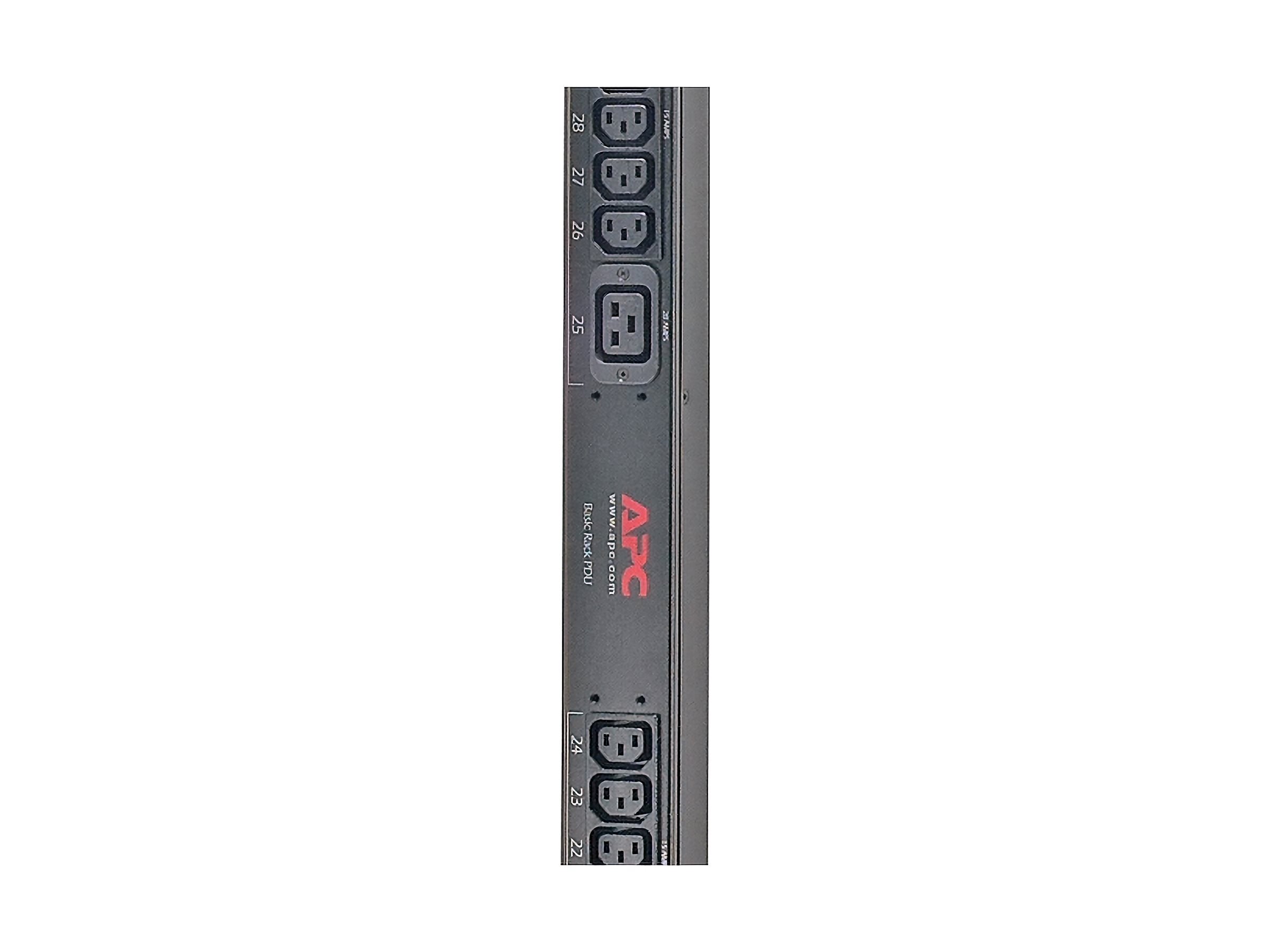 APC Basic Rack PDU Zero U Rack AC 208V output connectors 36 power IEC 60320 C13 IEC 60320 C19 0U 0.9m cord Black