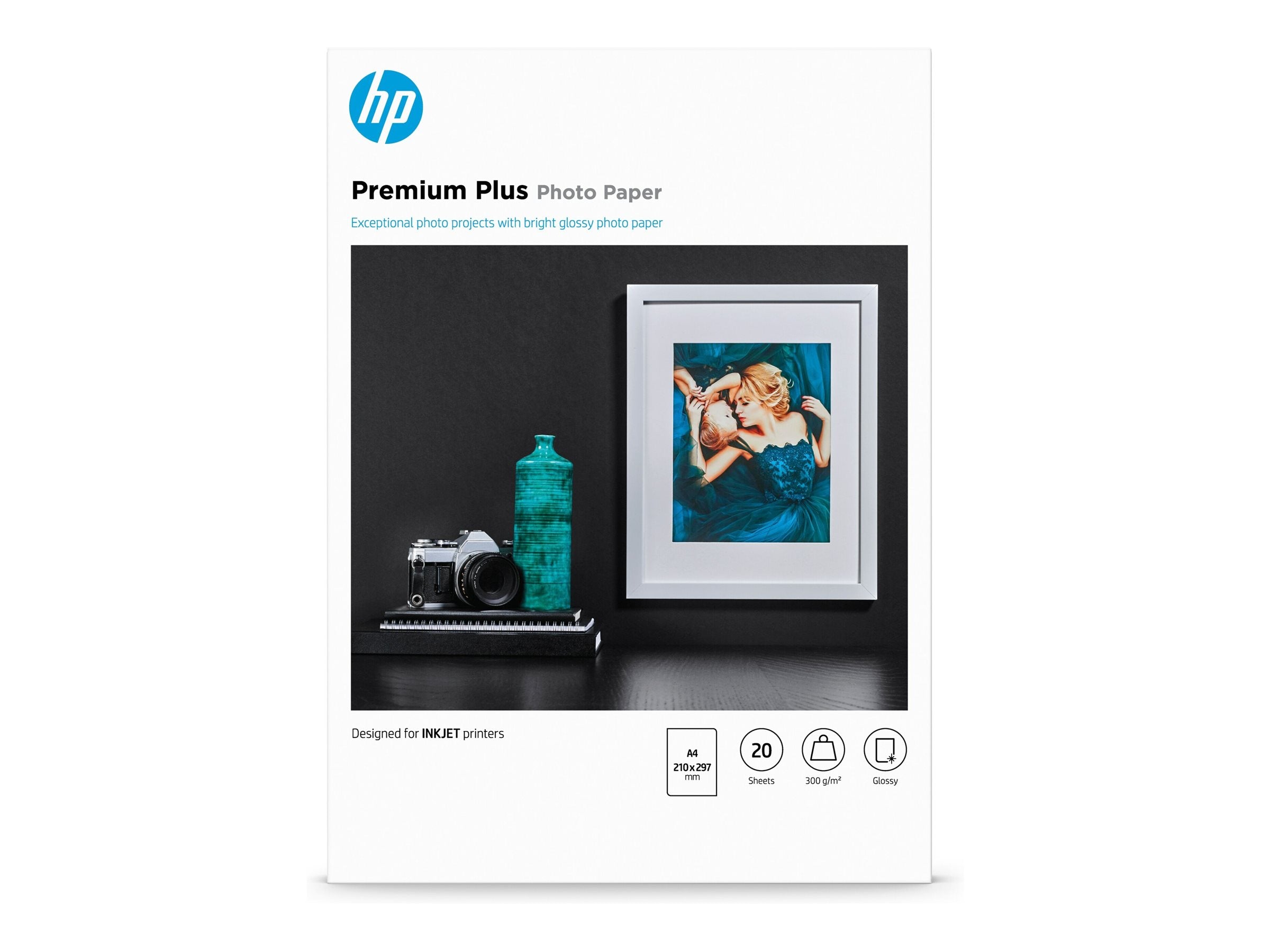 HP original CR672A Premium Plus Glossy Photo Paper CR672A white 300g/m2 A4 20 sheets 1-pack