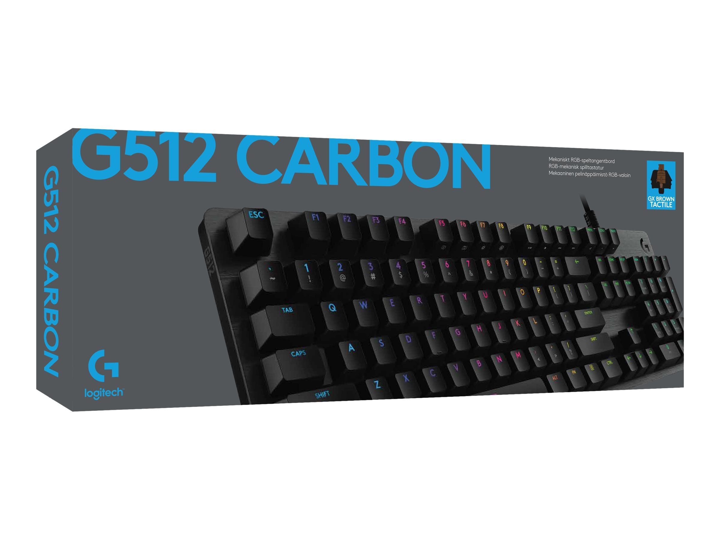 LOGITECH G512 Carbon Lightsync RGB Mechanical Gaming Keyboard with GX Brown switches Carbon FRA Central