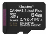 KINGSTON Canvas Select Plus Carte mémoire microSDXC 64Go Gen3 100R A1 Adaptateur SD Non Inclus