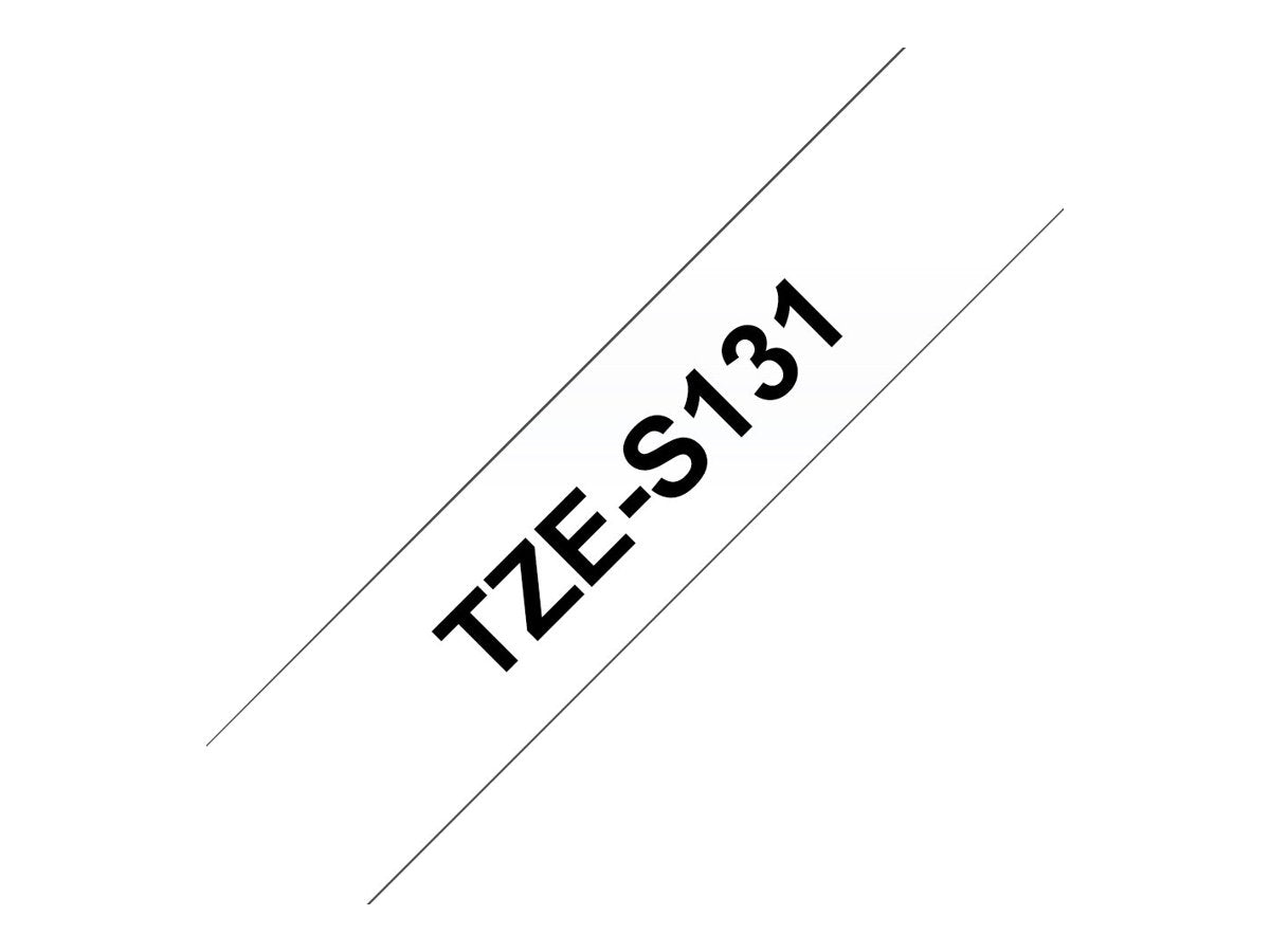 BROTHER P-TOUCH TZE-S131 noir sur clear 12mm extra gluant