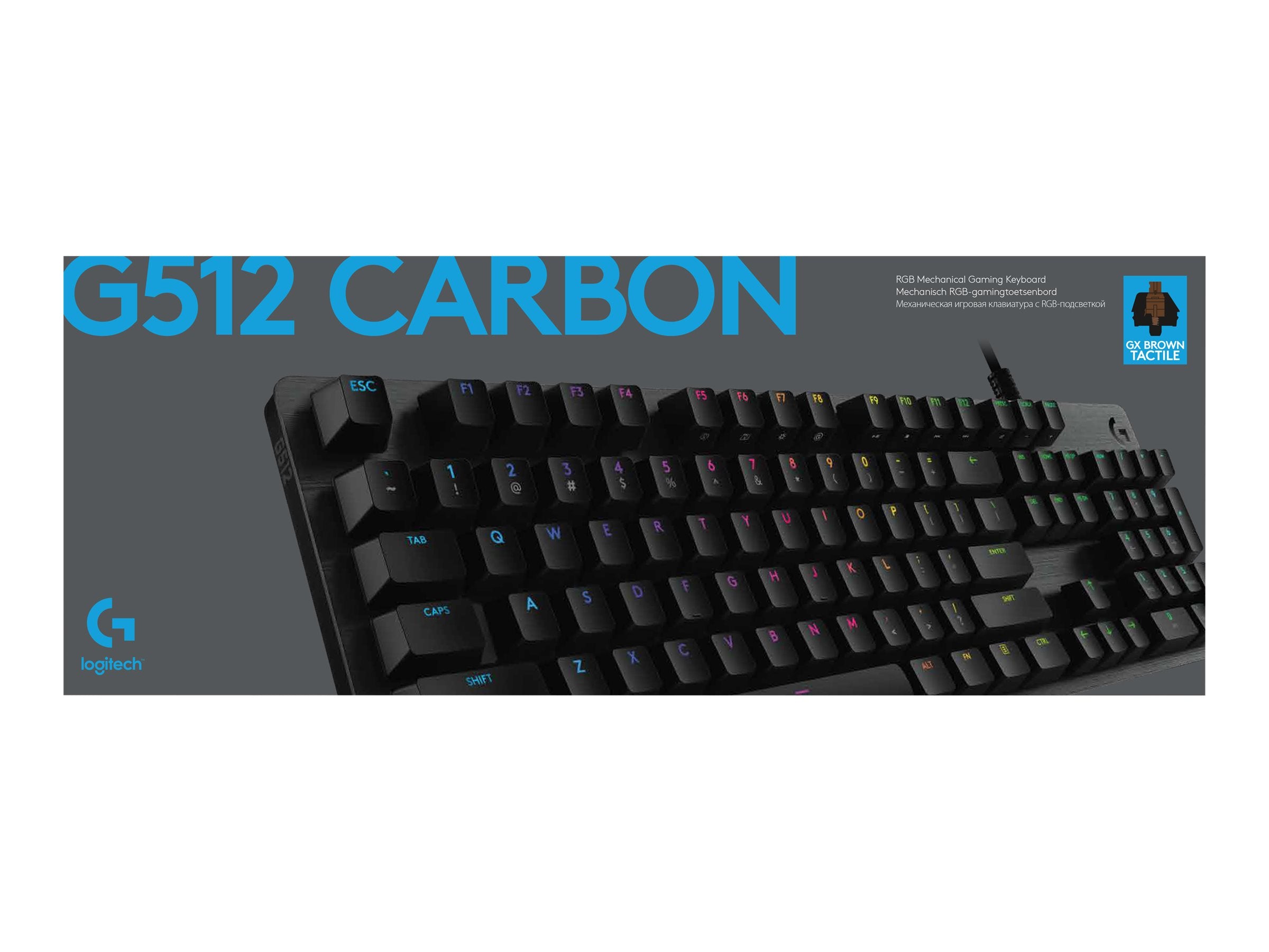LOGITECH G512 CARBON LIGHTSYNC RGB Mechanical Gaming Keyboard with GX Brown switches - CARBON - (DEU) - CENTRAL