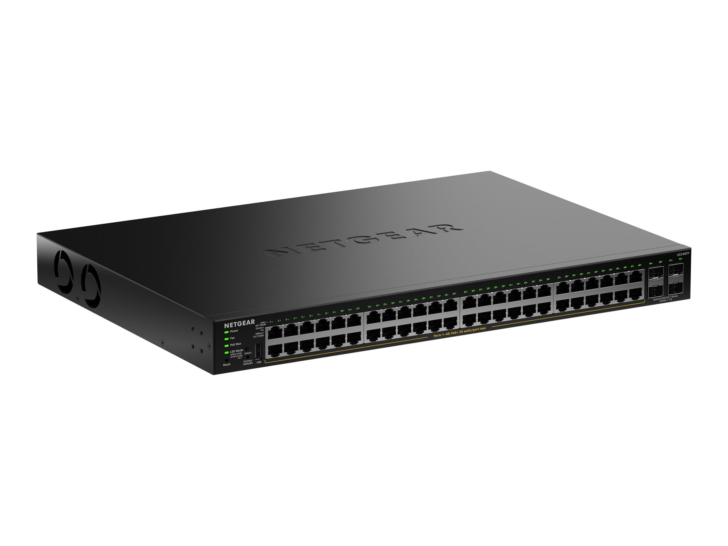 NETGEAR S350 Series 48-Port Gigabit Ethernet PoE+ Smart Managed Essentials Switch with 4 Dedicated SFP Ports