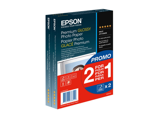 EPSON PREMIUM brillant photo  papier inkjet 255g/m2 100x150mm 2x40 feuilles pack de 1 BOGOF
