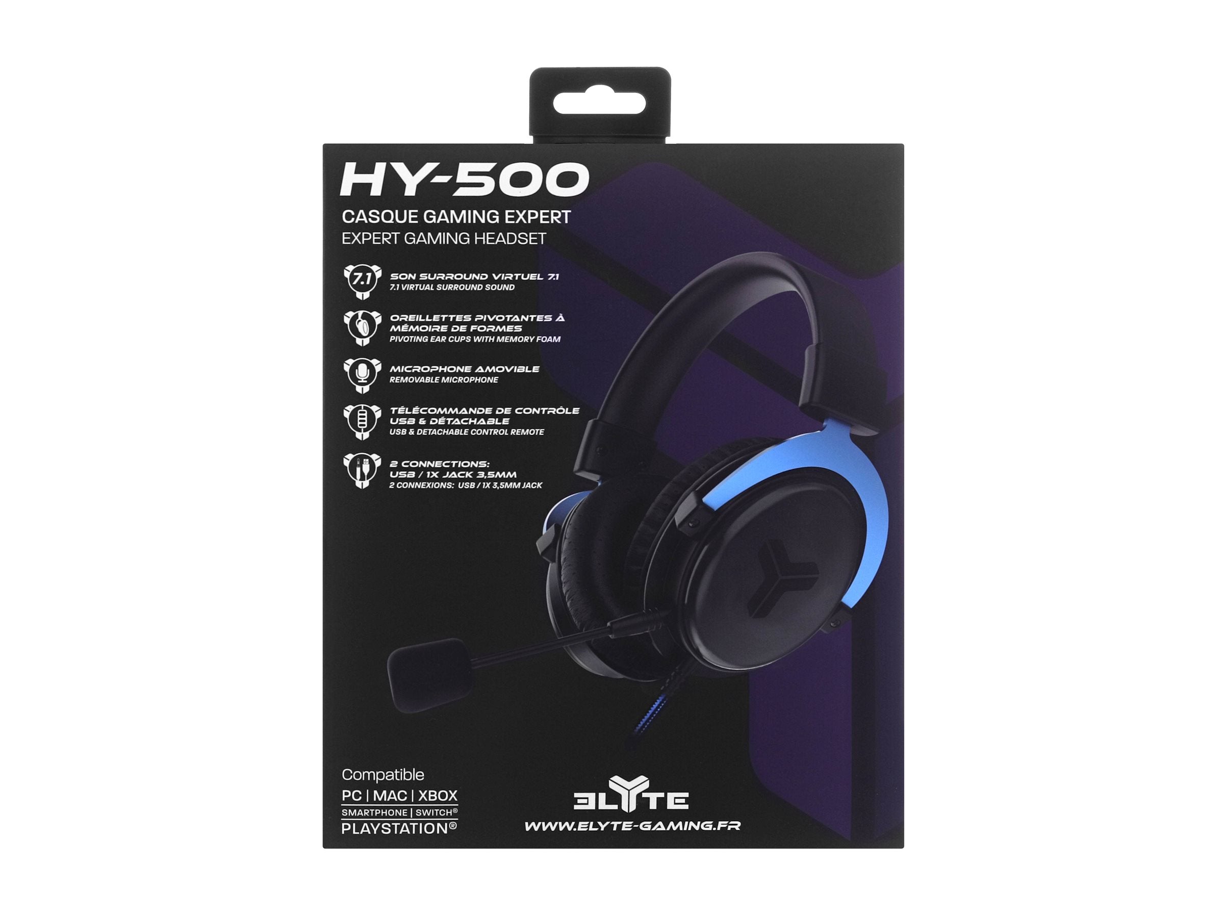 TNB ELYTE HY-500- 7.1 Gaming Expert Headset for PC MAC PS4 XBOX Switch Smarphone - blue / black
