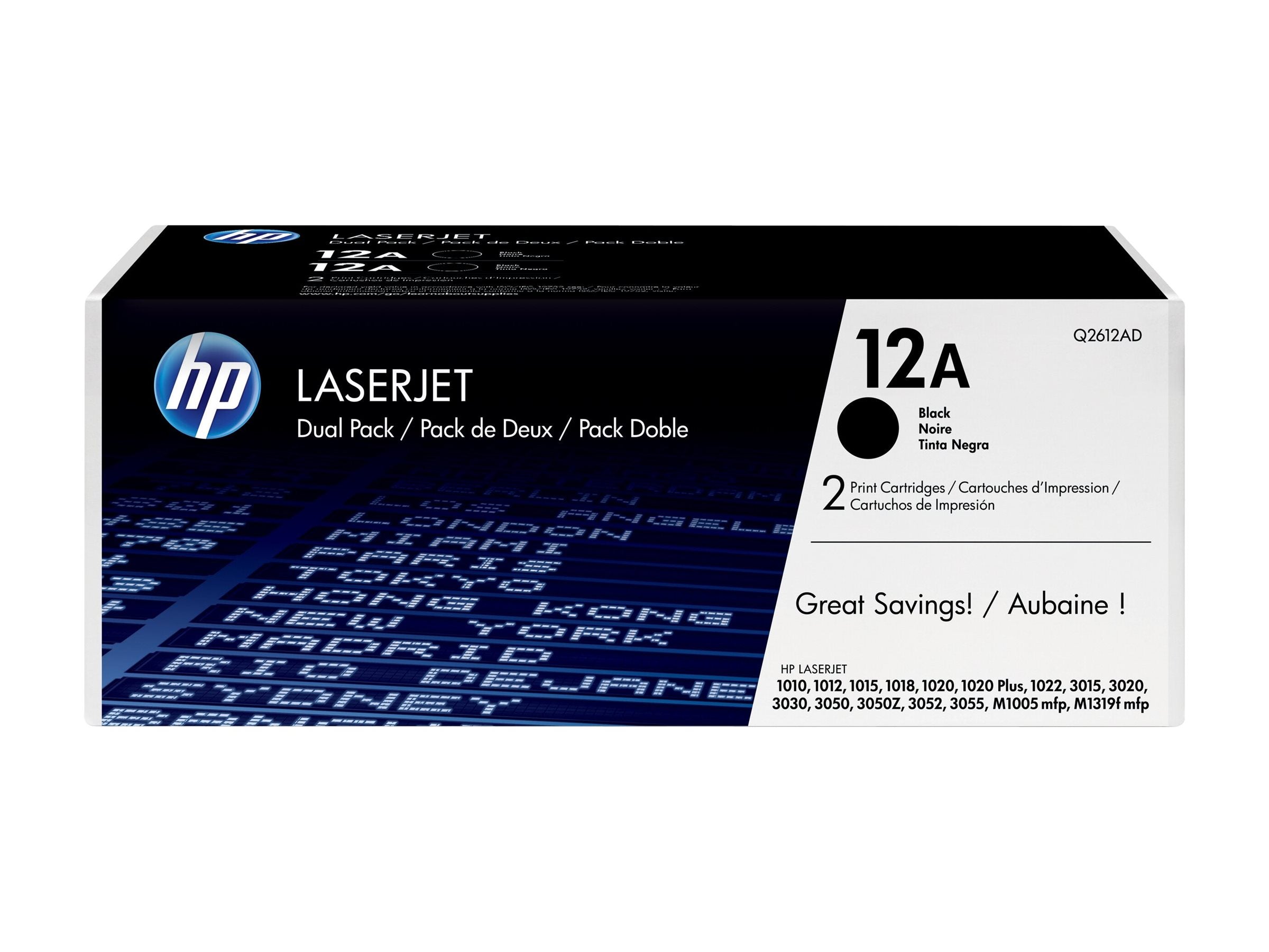 HP 12AD original Laserjet Toner cartridge Q2612AD black standard capacity 2 x 2.000 pages 2-pack