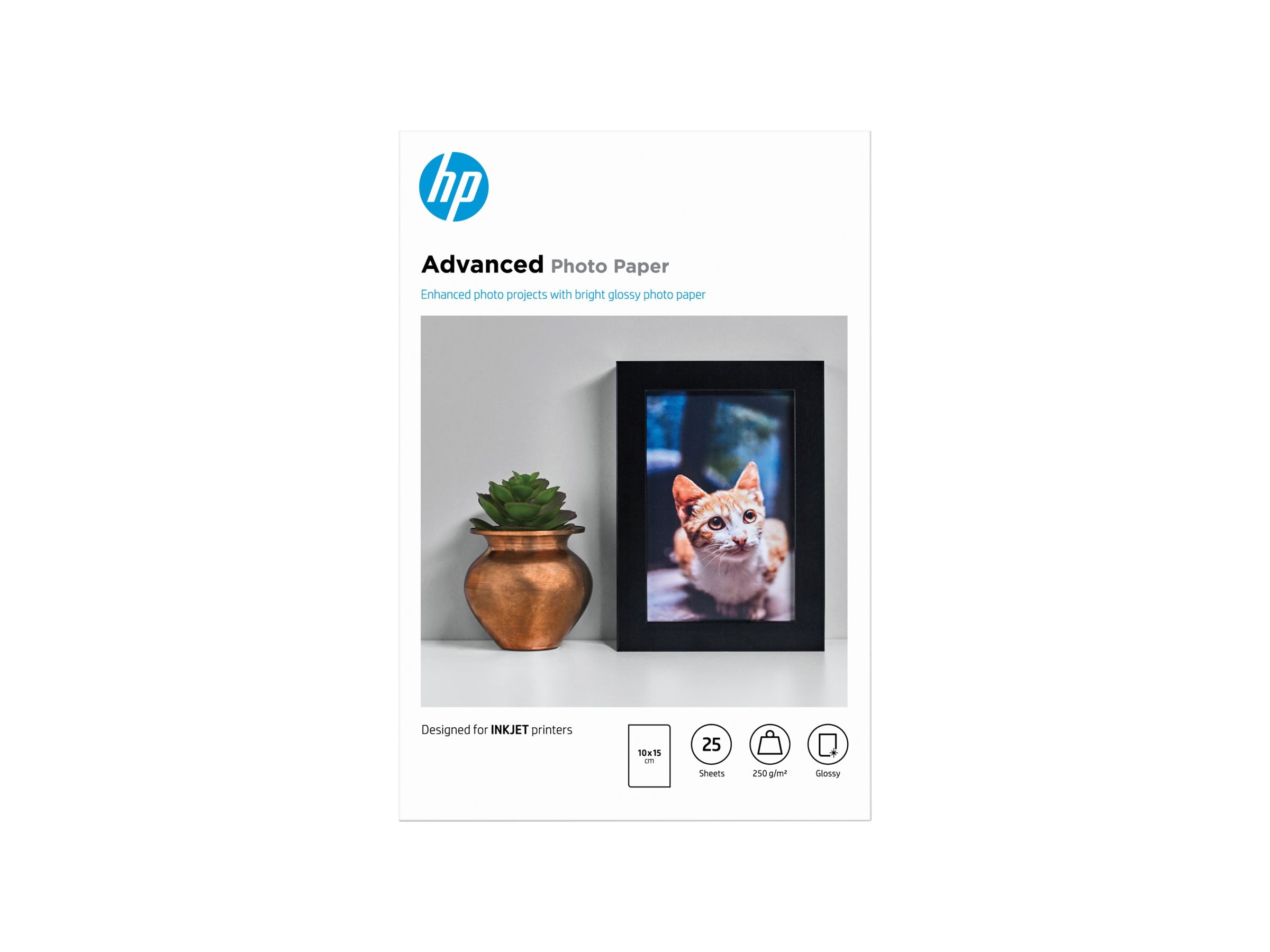 HP original Q8691A Advanced glossy photo paper Ink cartridge 250g/m2 100x150mm 25 sheets 1-pack borderless