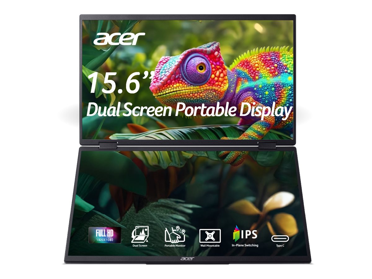 ACER PD163Qsmiuux Portable Monitor 15.6p FHD LED IPS 60Hz 8ms 1xMiniHDMI 2xType-C Standard