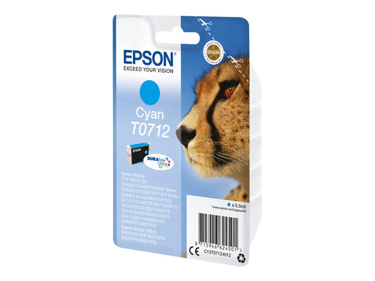 EPSON 1LB T0712 ink cartridge cyan standard capacity 5.5ml 1-pack RF-AM blister w/s
