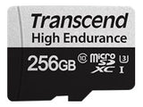 TRANSCEND USD350V 256Go microSD w/adapter U3 High Endurance