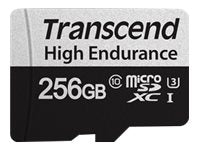 TRANSCEND USD350V 256Go microSD w/adapter U3 High Endurance