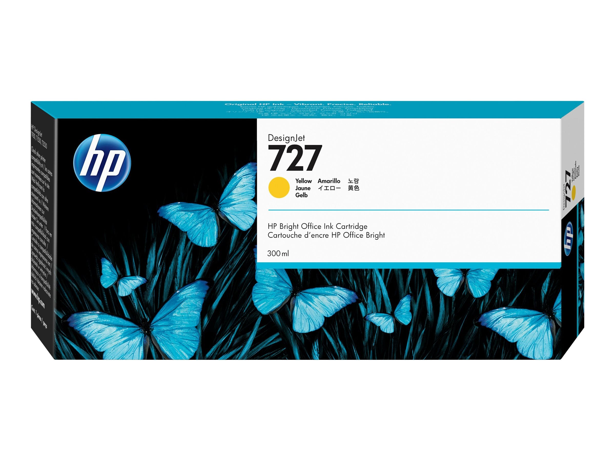 HP 727 original 300-ml Ink cartridge F9J78A Yellow