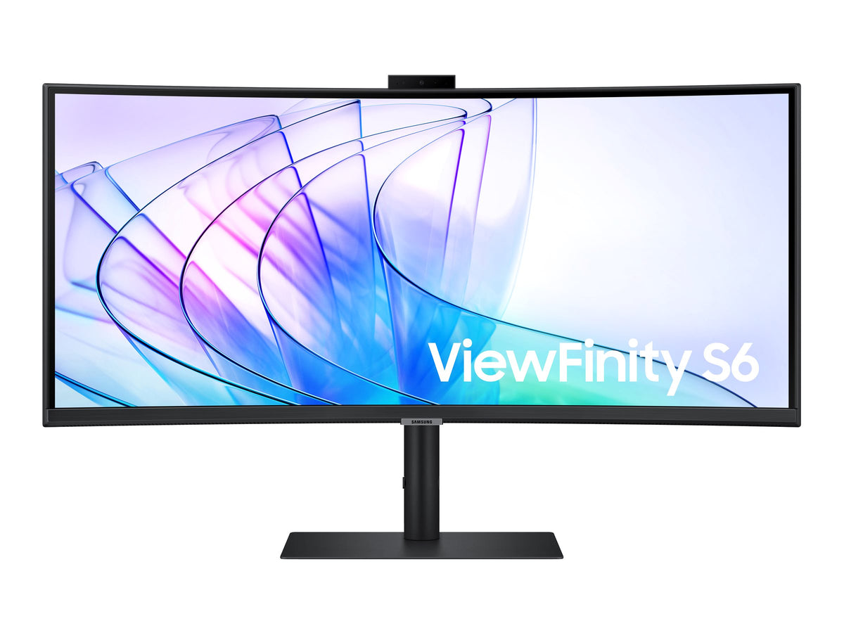 SAMSUNG ViewFinity S6 S34C652VAU Ecran incurvé 34p avec WEBCAM UWQHD 3440 x 1440 @100Hz VA 350cd/m² HDR10 5ms HDMI DP USB-C 90W HP